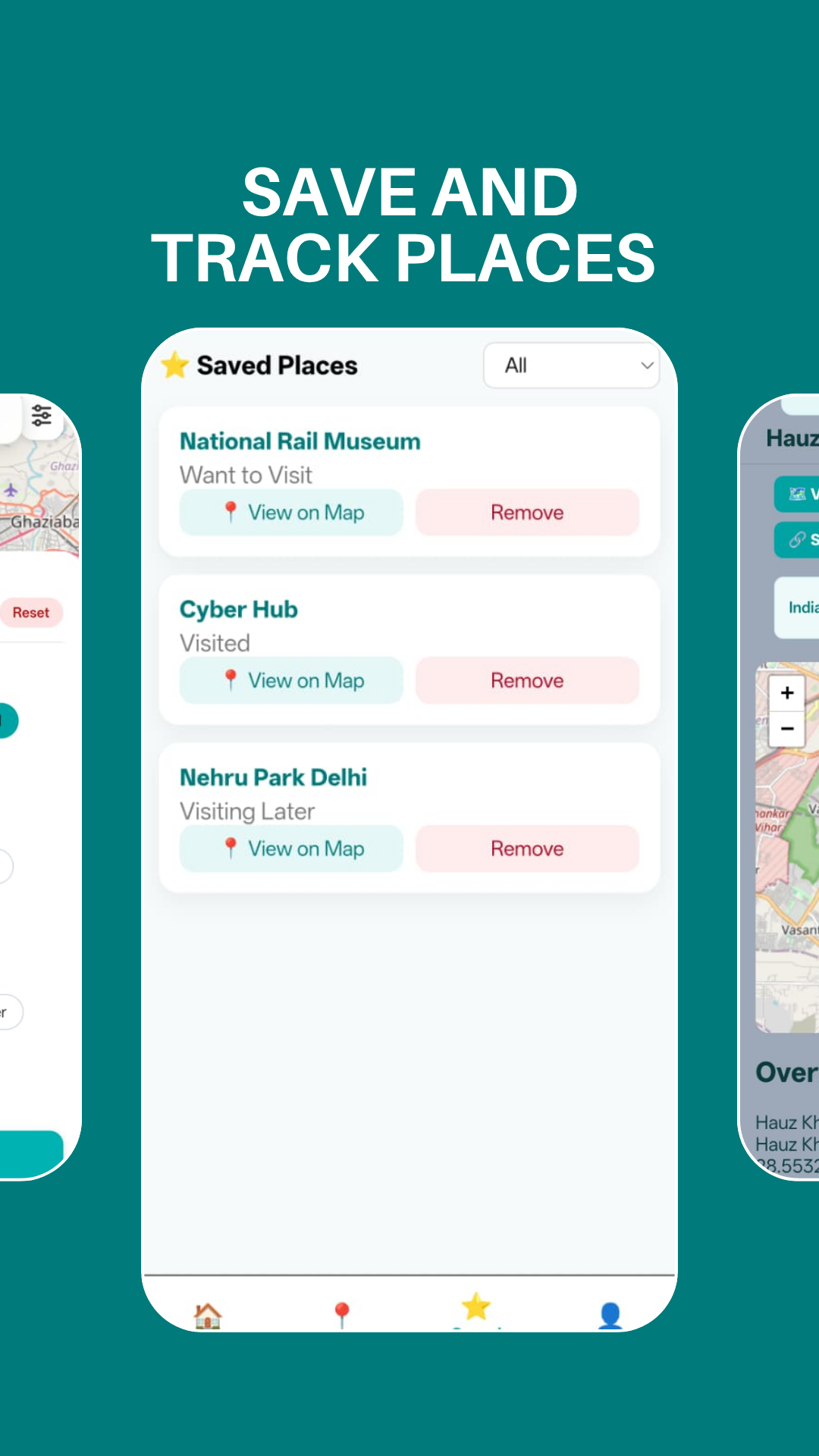 Save and Track places